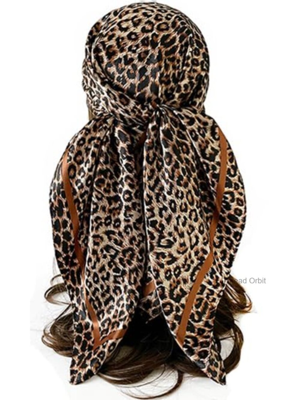 Satin Silk Leopard Print Square Scarf Lightweight Neck Wrap
